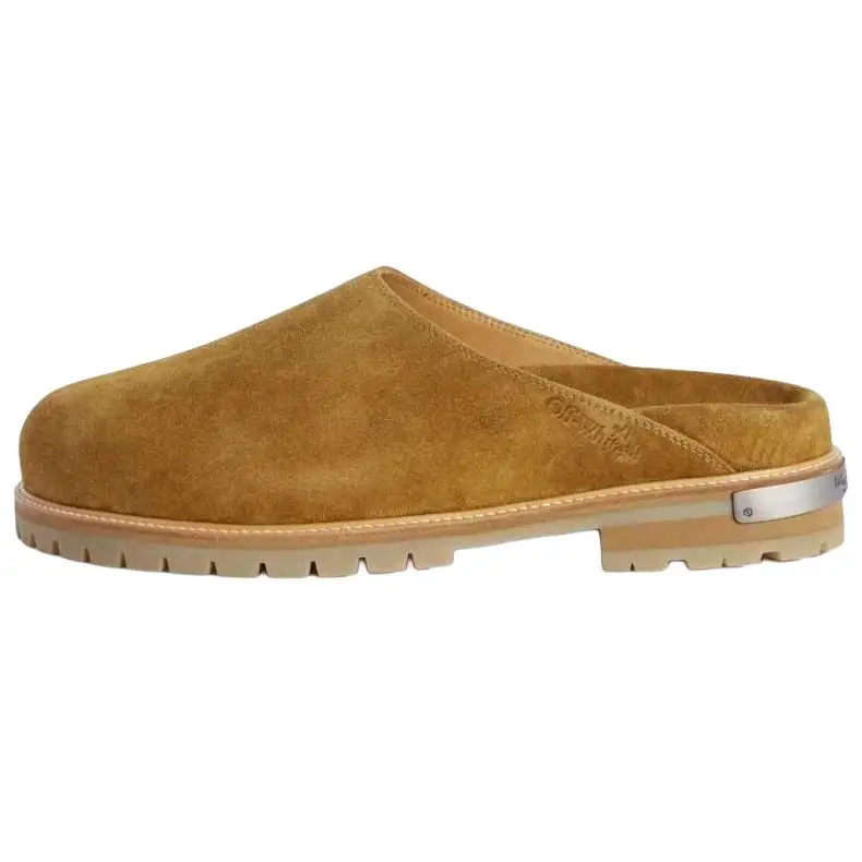 OFF WHITE Metal Logo Suede Loafers