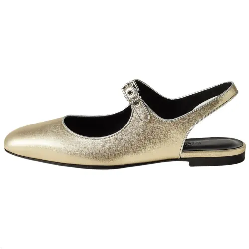 HERMES Kleo Leather Casual Shoes Women's Platinum