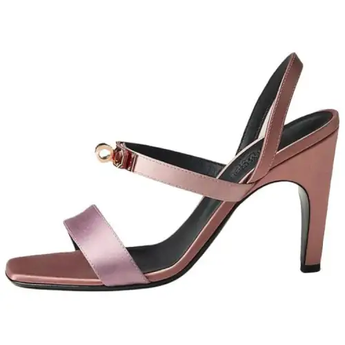 HERMES Glamour Slide Slippers 9.5cm Women's Pink