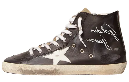 Golden Goose Francy Cow Leather Stylish Skateboarding Shoes Women's Black