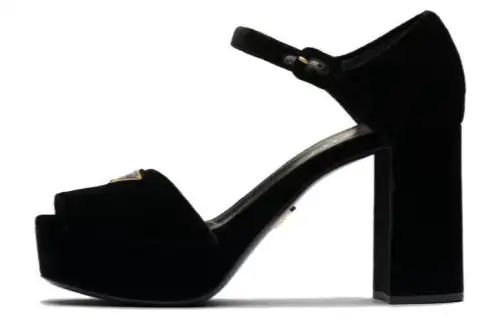 PRADA PLATEAU 95 PLATFORM HEEL SANDAL VELVET