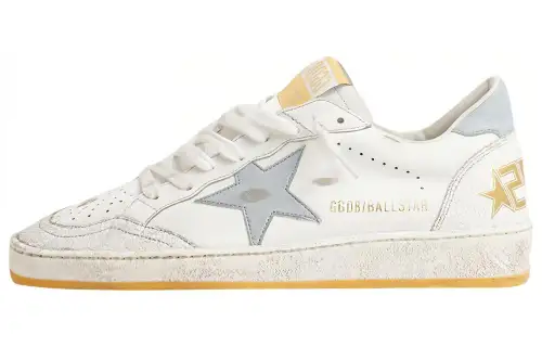 Golden Goose Ball Star Leather Skateboard Shoes Women's White Distressed