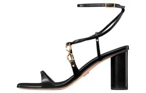 DIOR C'est Dior One Strap Sandals 8cm Women's Black