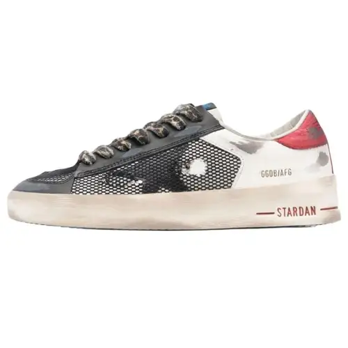 Golden Goose Stardan Leather Low top Stylish Skateboarding Shoes Women's Black White