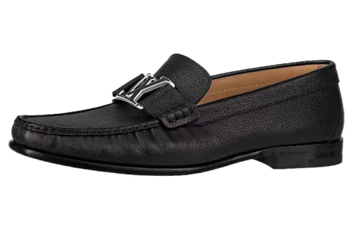 LOUIS VUITTON Montaigne Loafers 'Black With Silver Plate'