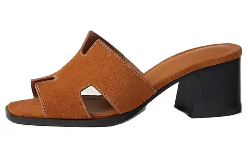 HERMES Helia Slide Slippers Women's Brown