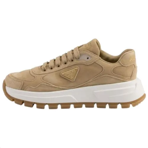 PRADA Prax 01 Suede Low top Casual Shoes Women's Umber