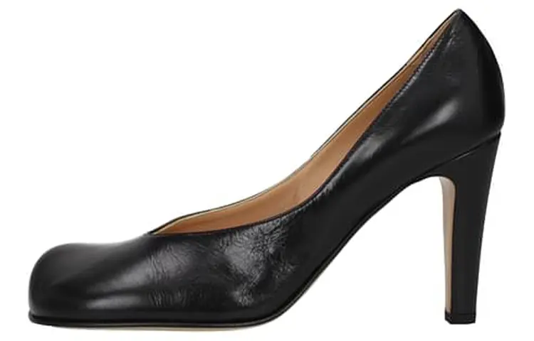 Bottega Veneta Bloc Calf High Heel Pumps Black Women's