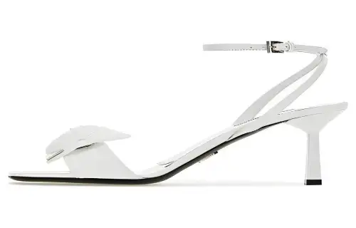 PRADA Leather One Strap Sandals Women's White