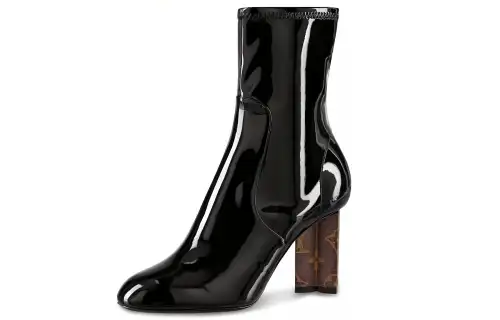 LOUIS VUITTON Silhouette Ankle Length Boots Women's Black