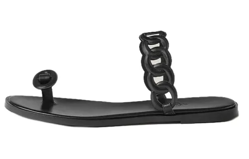 HERMES Slide Slippers Women's Black