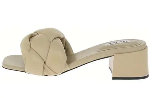 MIU MIU Slide Slippers Women's Beige