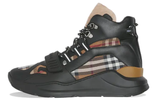 Burberry High top Casual Shoes Women's Black Brown