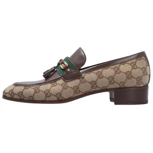 GUCCI Tassel-detail GG Canvas Loafers