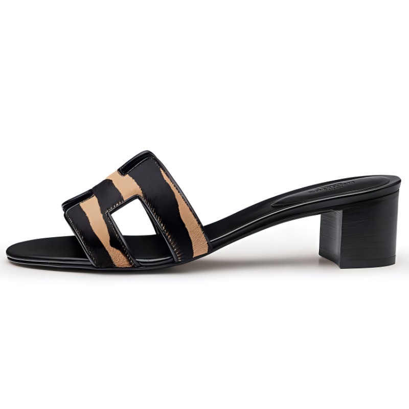 HERMES Oasis Block Heel High Heels Women's