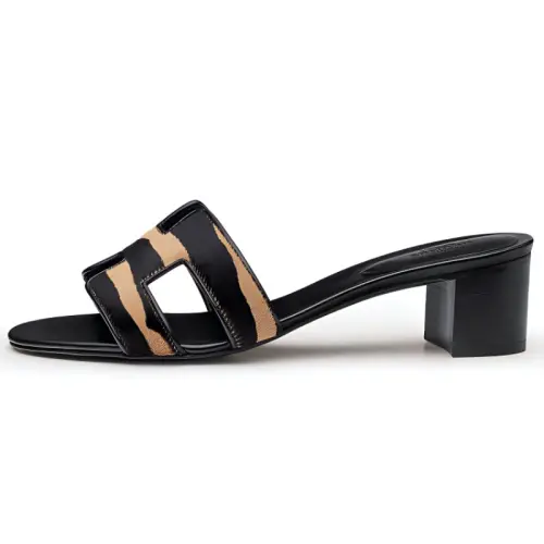 HERMES Oasis Block Heel High Heels Women's