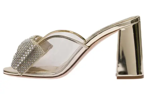 MIU MIU Slide Slippers Women's Metallic