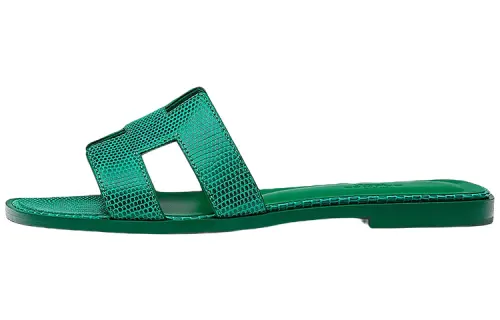 HERMES Slide Slippers Women's Green