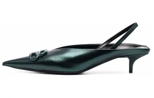 Balenciaga Knife Leather Casual Shoes Women's Green