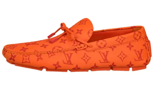 LOUIS VUITTON Driver Leather Casual Shoes Men's Orange