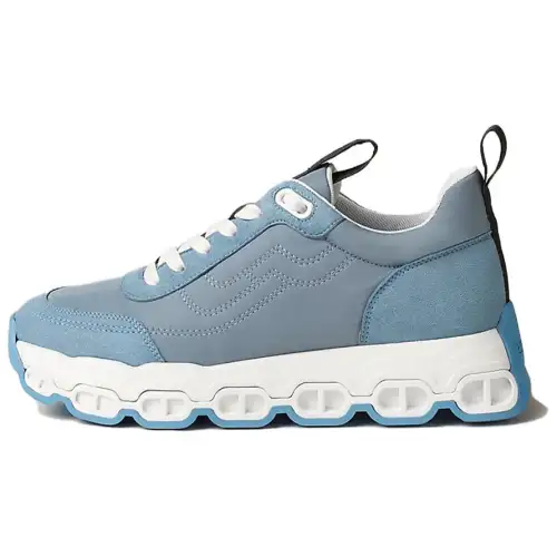 HERMES IMPULSE Suede Casual Shoes Women's Blue