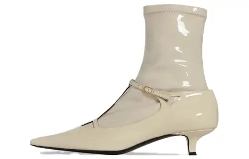 THE ROW Leather Ankle Boots 3.8cm Women's White