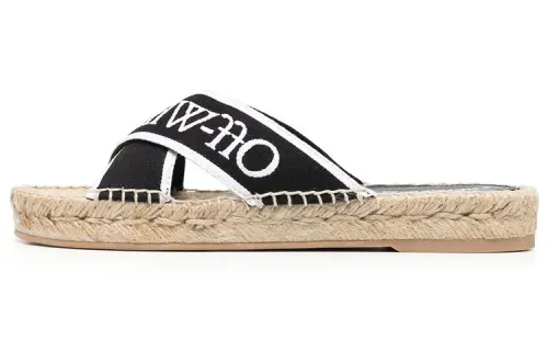 OFF WHITE Bookish Crossover Espadrille Sandals Women's