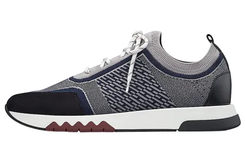 HERMES Addict Low top Casual Shoes Men's Dark Gray
