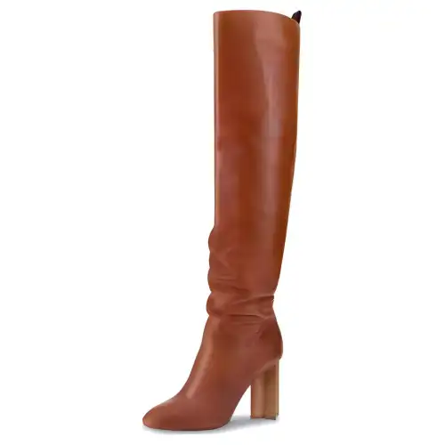 LOUIS VUITTON Silhouette Knee high Boots Women's Brown