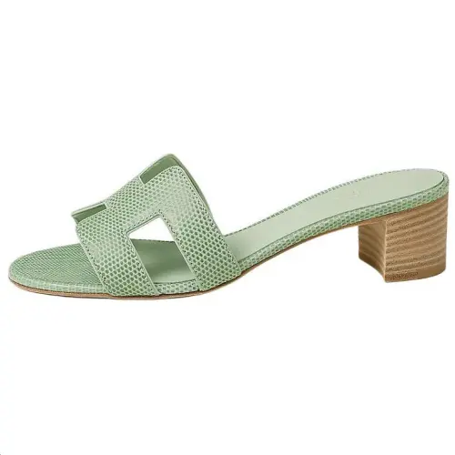 HERMES Oasis Quiet Slide Slippers Women's Emerald Green