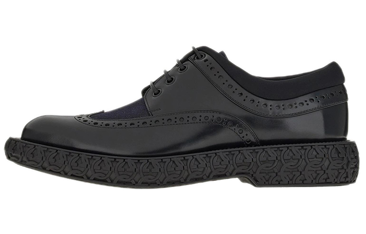 FERRAGAMO Ferragamo leather classic lace-up derby shoes men's casual men's black