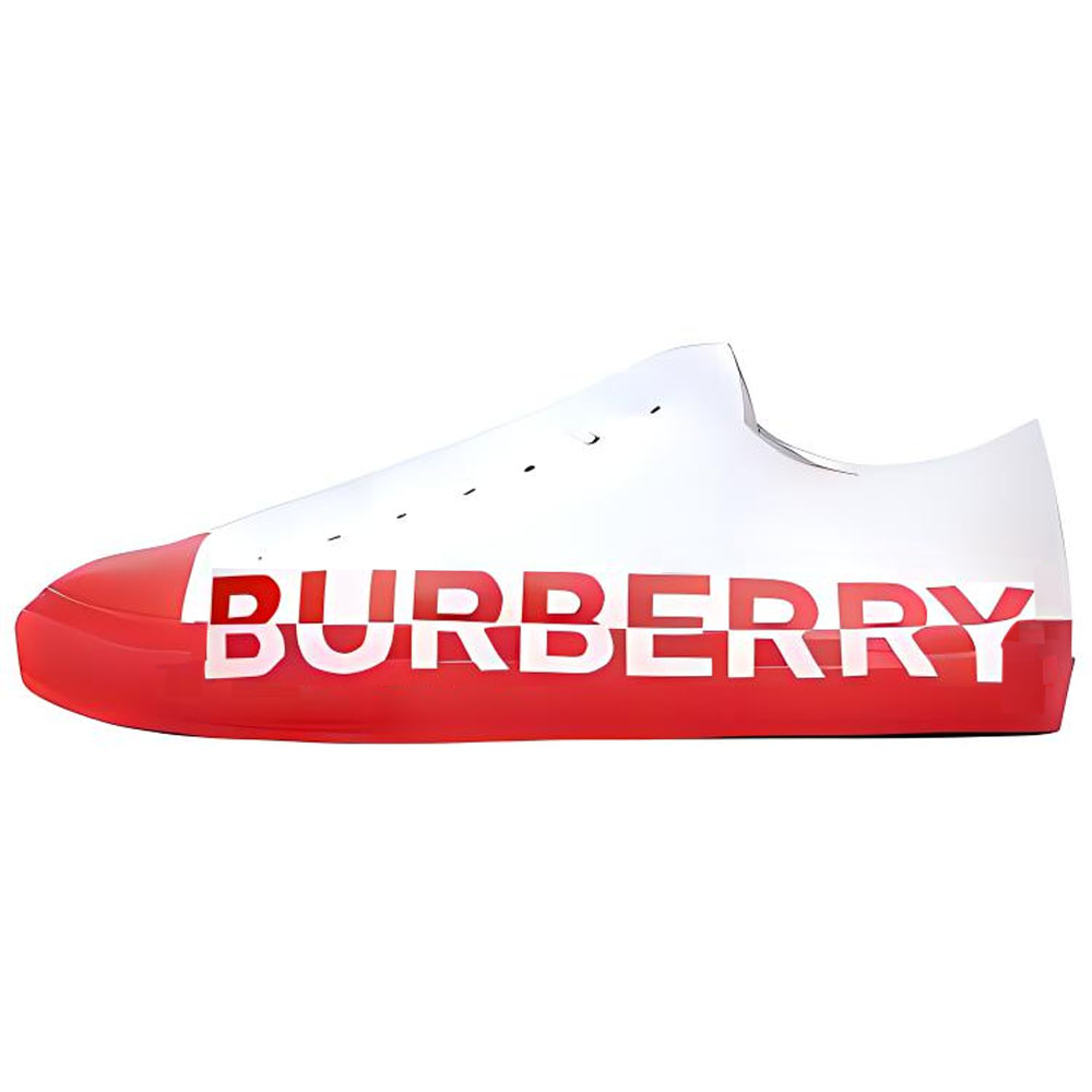 Burberry Larkhall Low top Skateboard Shoes Men's White Red