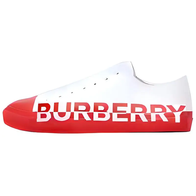 Burberry Larkhall Low top Skateboard Shoes Men's White Red