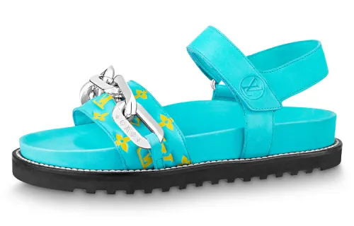 LOUIS VUITTON Paseo Comfort Flat Sandals 'Blue' Women's