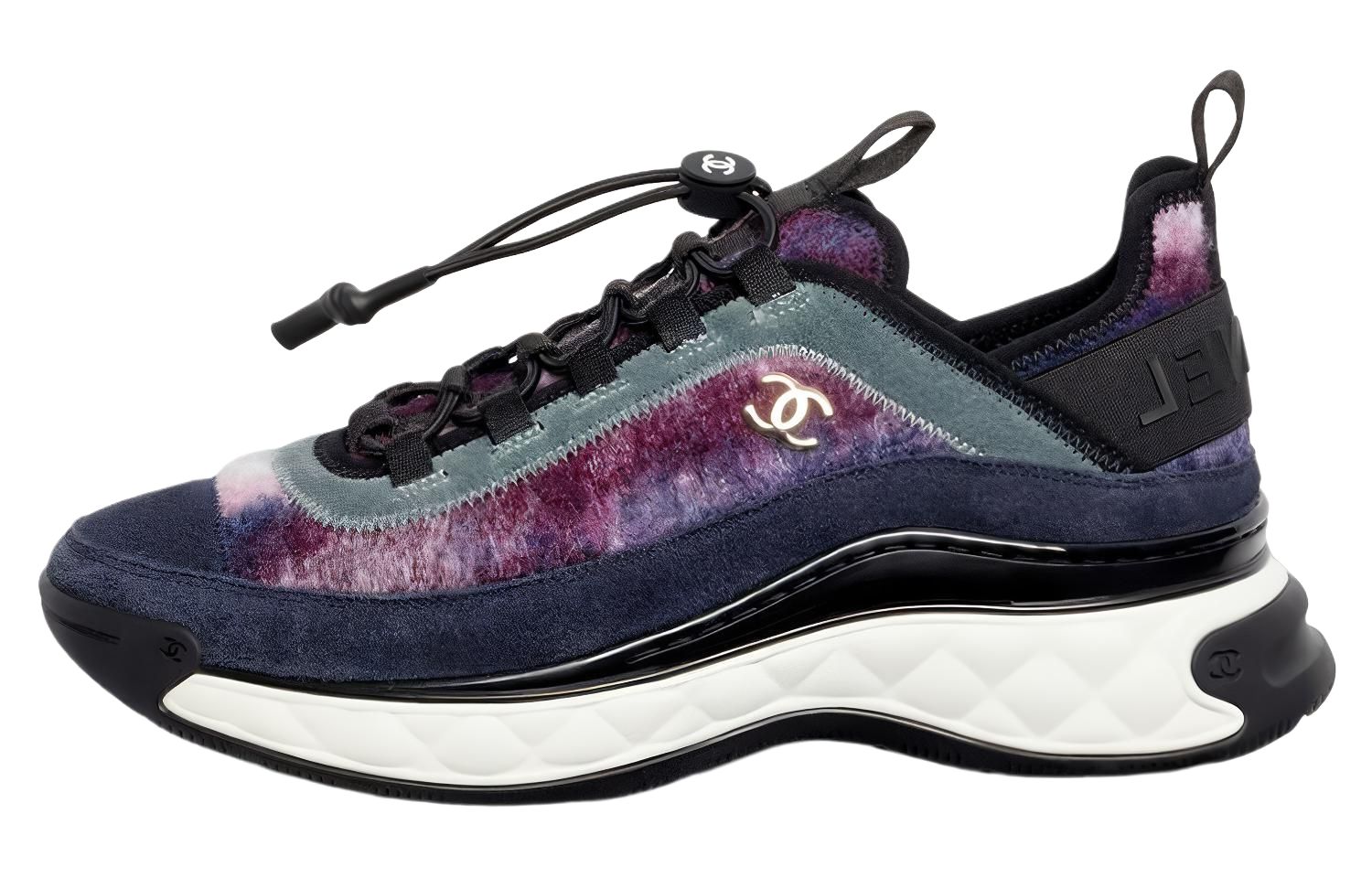 CHANEL Leather Lightweight Low top Sports Casual Shoes Women's Dark Blue