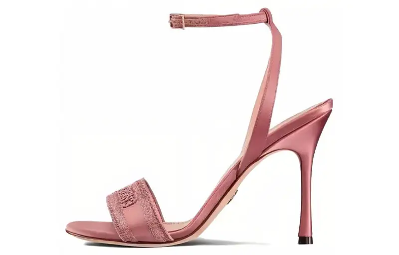 DIOR Dway Leather One Strap Sandals 10cm Women's Pink