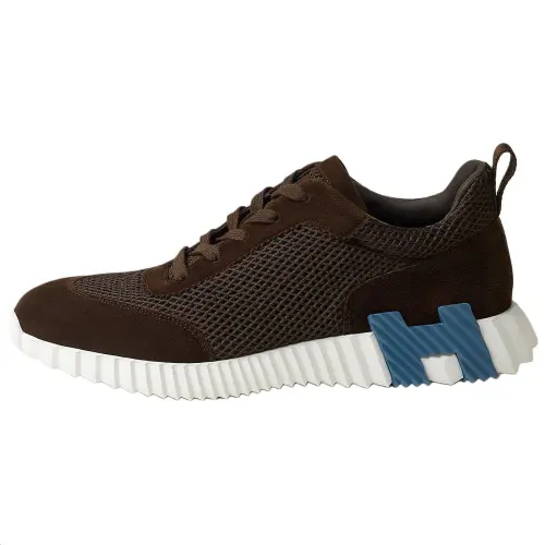 HERMES Suede Low top Casual Shoes Men's Brown