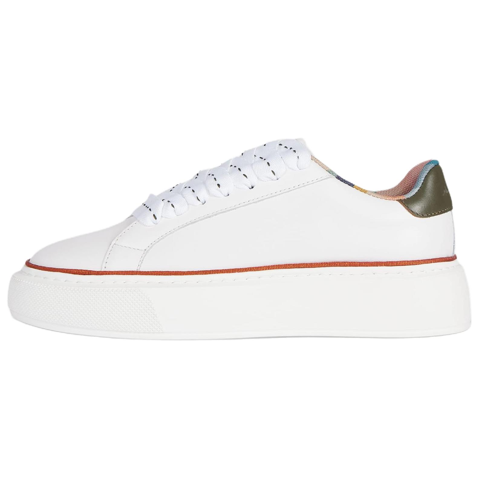 Paul Smith Paul Smith Guppy leather contrast lining round toe lace-up low-top sneakers women's white