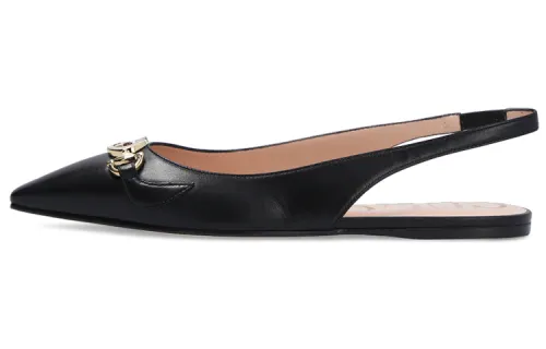 GUCCI Leather Casual Shoes Women's Black