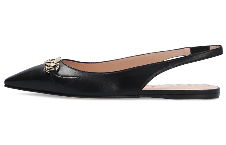 GUCCI Leather Casual Shoes Women's Black