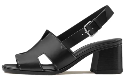 HERMES Elbe One Strap Sandals Women's Black