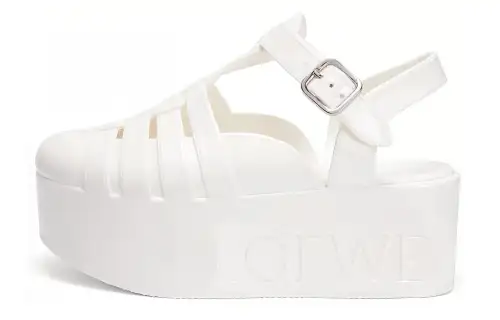 LOEWE Leather Roman Sandals Women's White