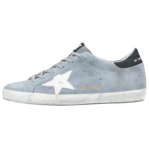 Golden Goose Super Star Distressed Low top Stylish Skateboarding Shoes Women's Light Blue