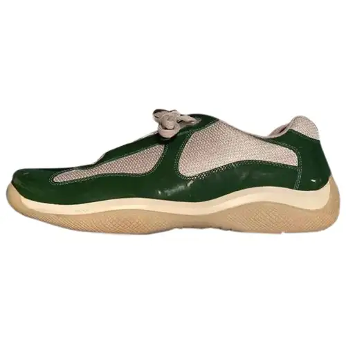 PRADA America's Cup Leather Low top Casual Shoes Men's Green