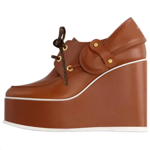 LOUIS VUITTON Cove Wedge Heel High Heels 7.5cm Women's Brown