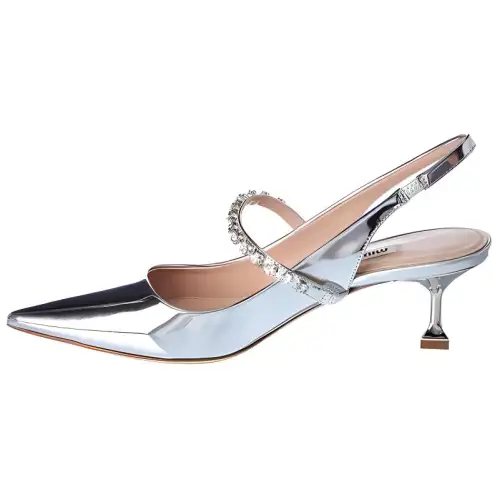 MIU MIU Slim Heel High Heels Women's Silver