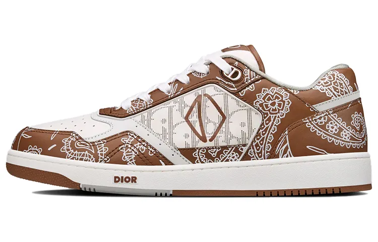 DIOR B27 Low Coffee White Cd Paisley White DIOR Oblique