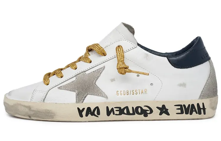 Golden Goose Super Star Low top Casual Shoes Women's White Black Heel Tab Distressed