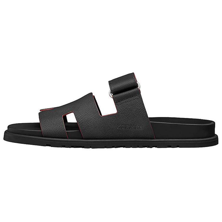 HERMES Chypre Slide Slippers Men's Black