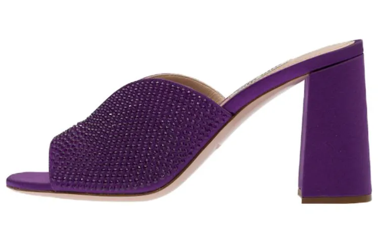 MIU MIU Slide Slippers Women's Purple